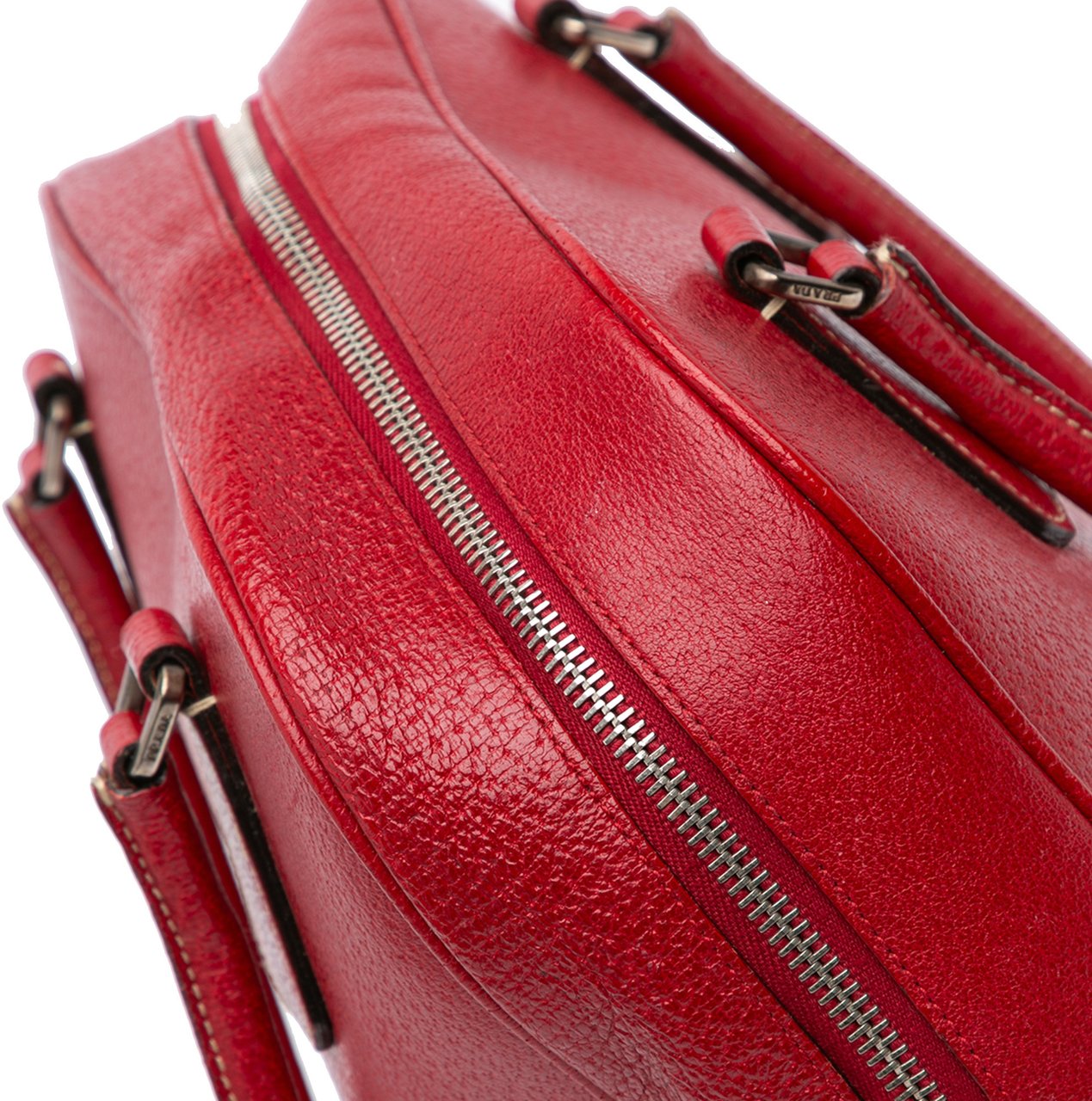 Prada Cinghiale Bauletto Handbag Rood