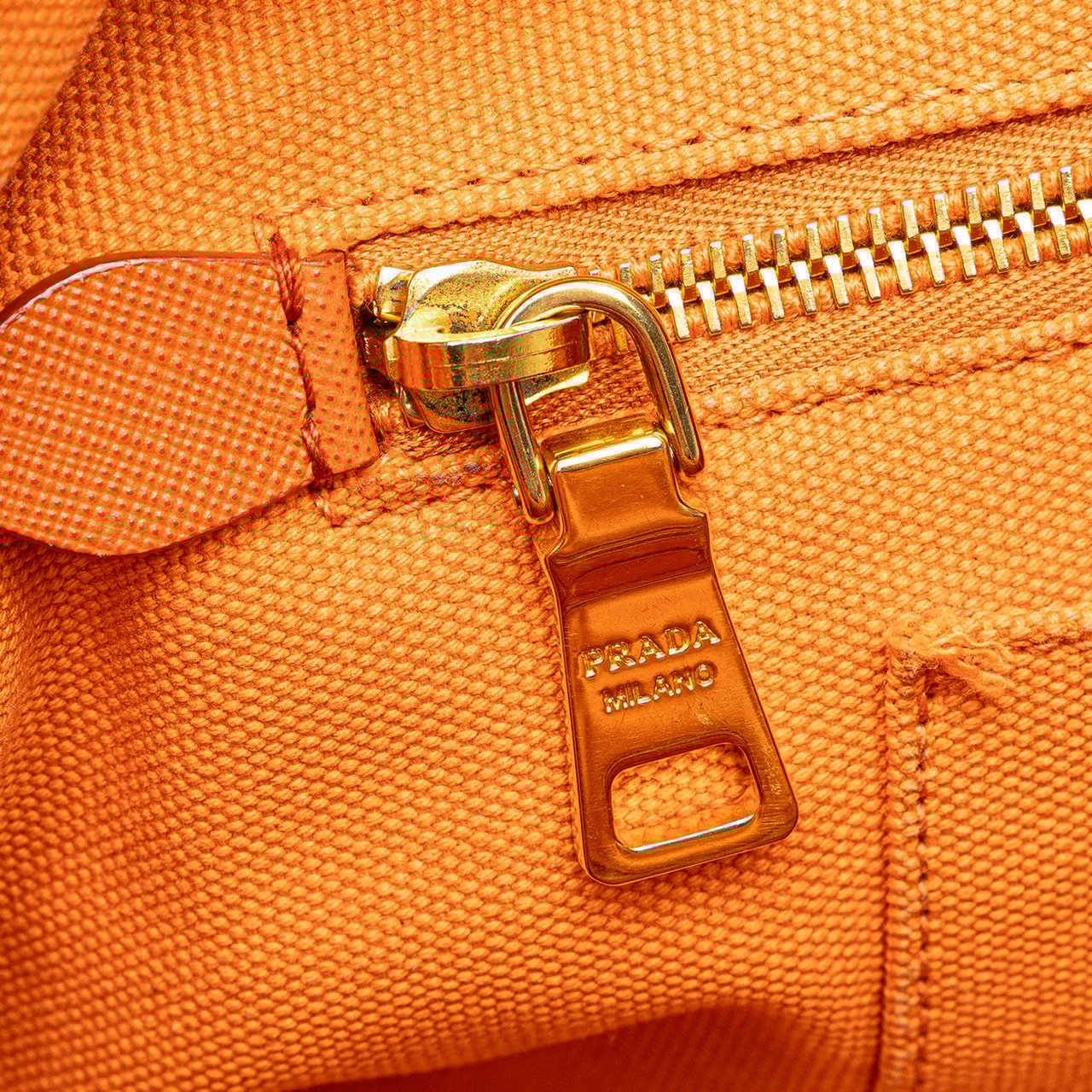 Prada Canvas Canapa Bijoux Satchel Oranje