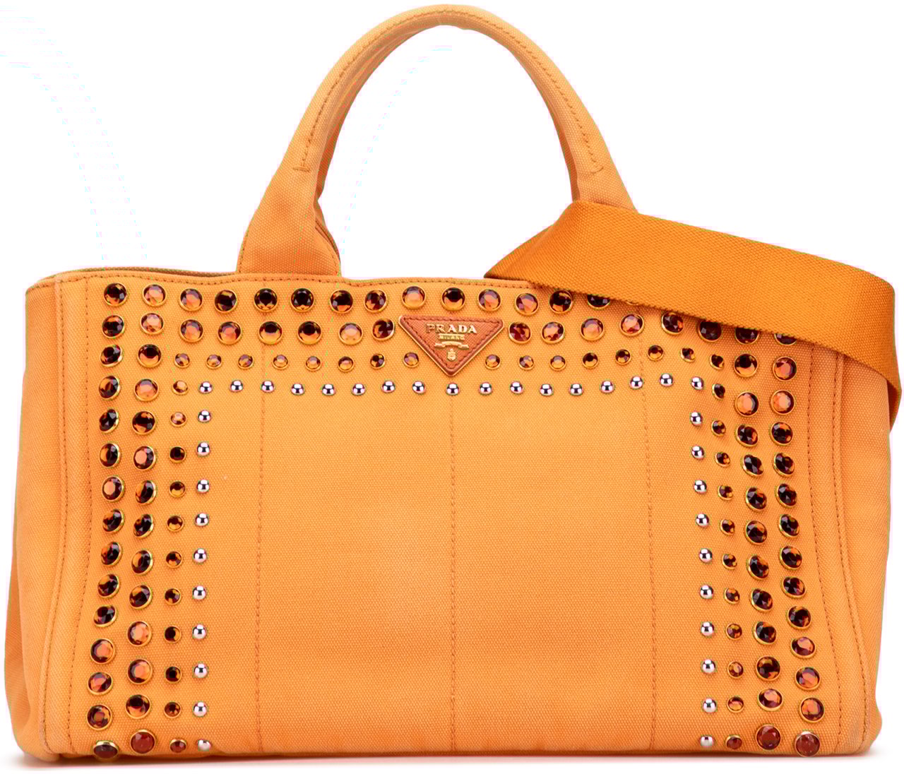 Prada Canvas Canapa Bijoux Satchel Oranje
