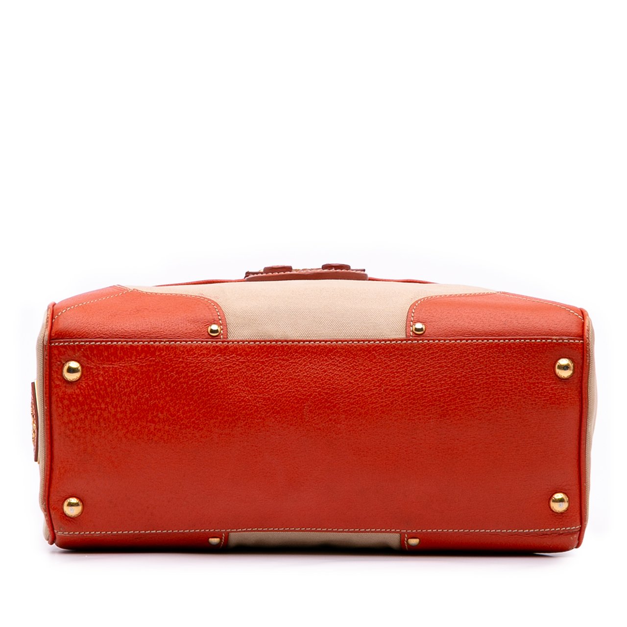 Prada Cinghiale Trimmed Canapa Top Handle Bag Bruin