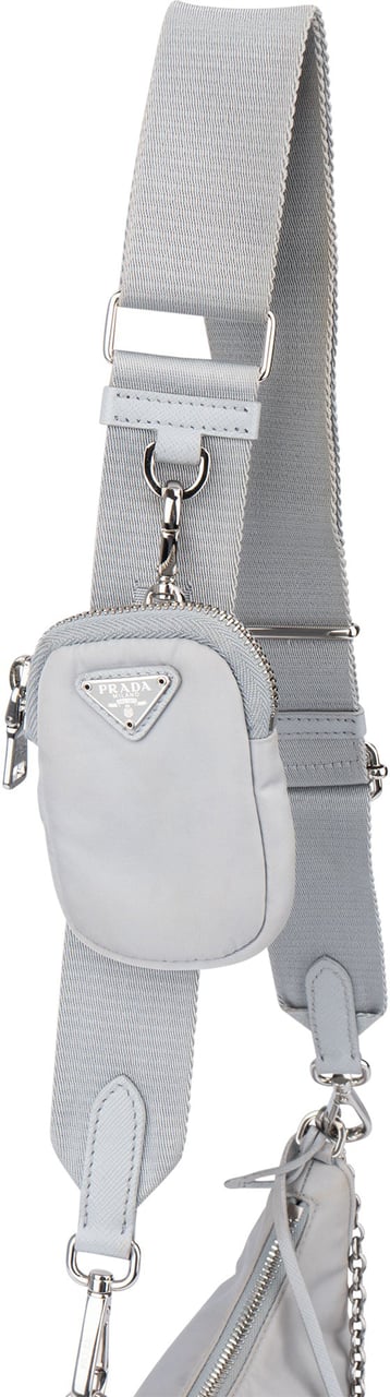 Prada Nylon Triangle Re-Edition Crossbody Bag Blauw