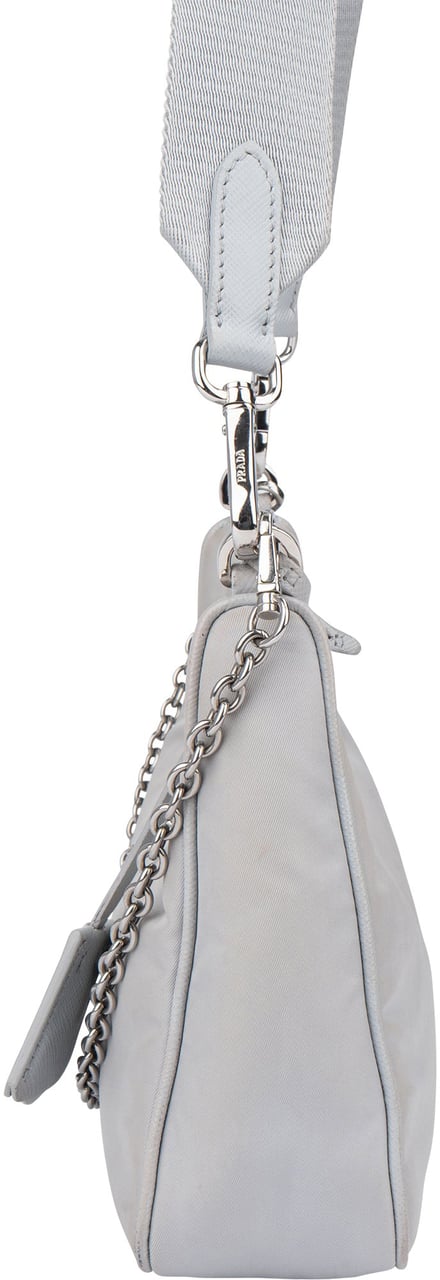 Prada Nylon Triangle Re-Edition Crossbody Bag Blauw