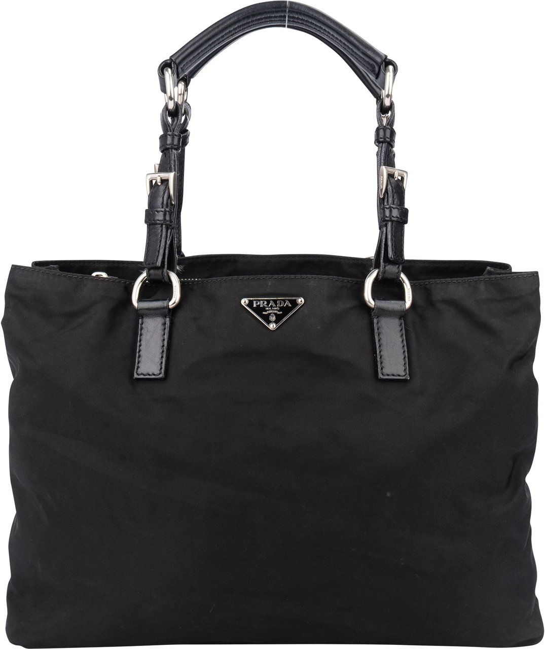Prada Prada Black Nylon Triangle Handbag Zwart
