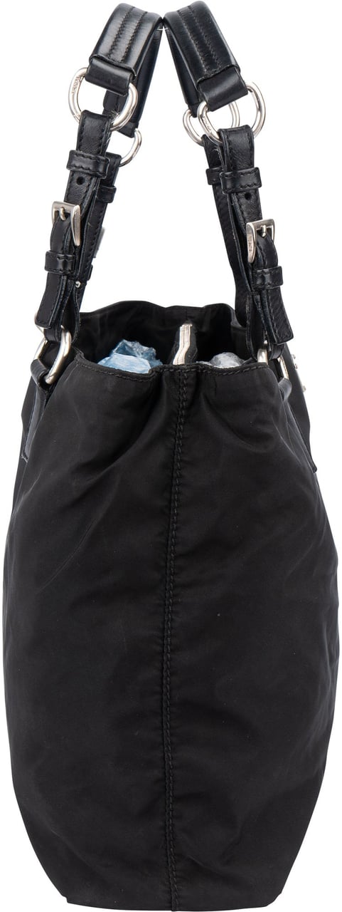Prada Black Nylon Triangle Handbag Zwart
