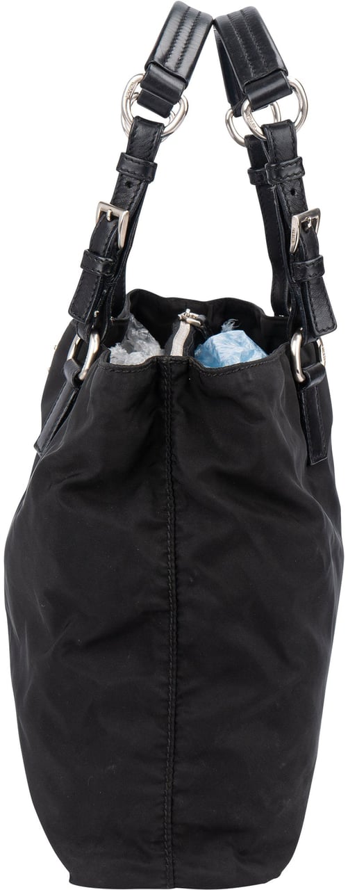 Prada Black Nylon Triangle Handbag Zwart