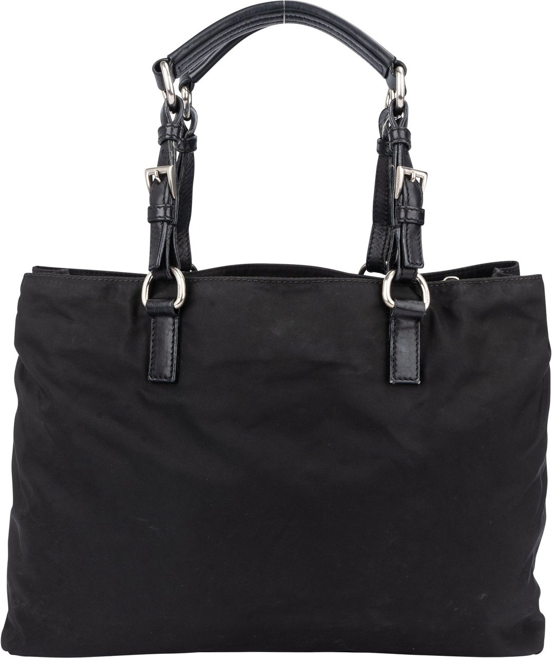 Prada Black Nylon Triangle Handbag Zwart