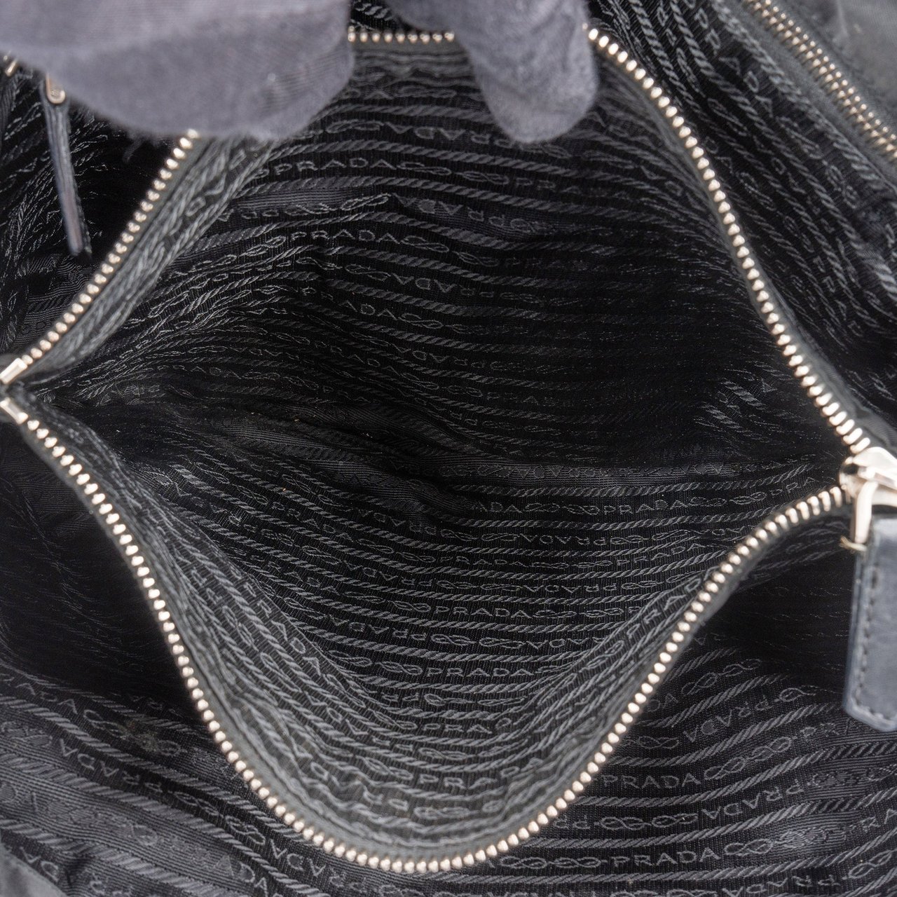 Prada Black Nylon Triangle Handbag Zwart