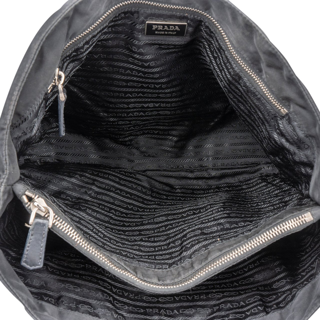 Prada Prada Black Nylon Triangle Handbag Zwart