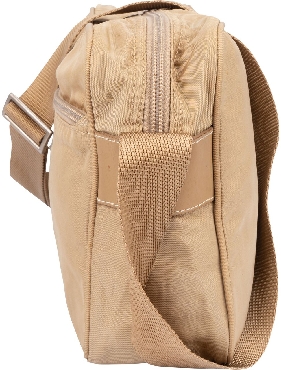 Prada Prada Beige Nylon Triangle Side Crossbody Bag Beige
