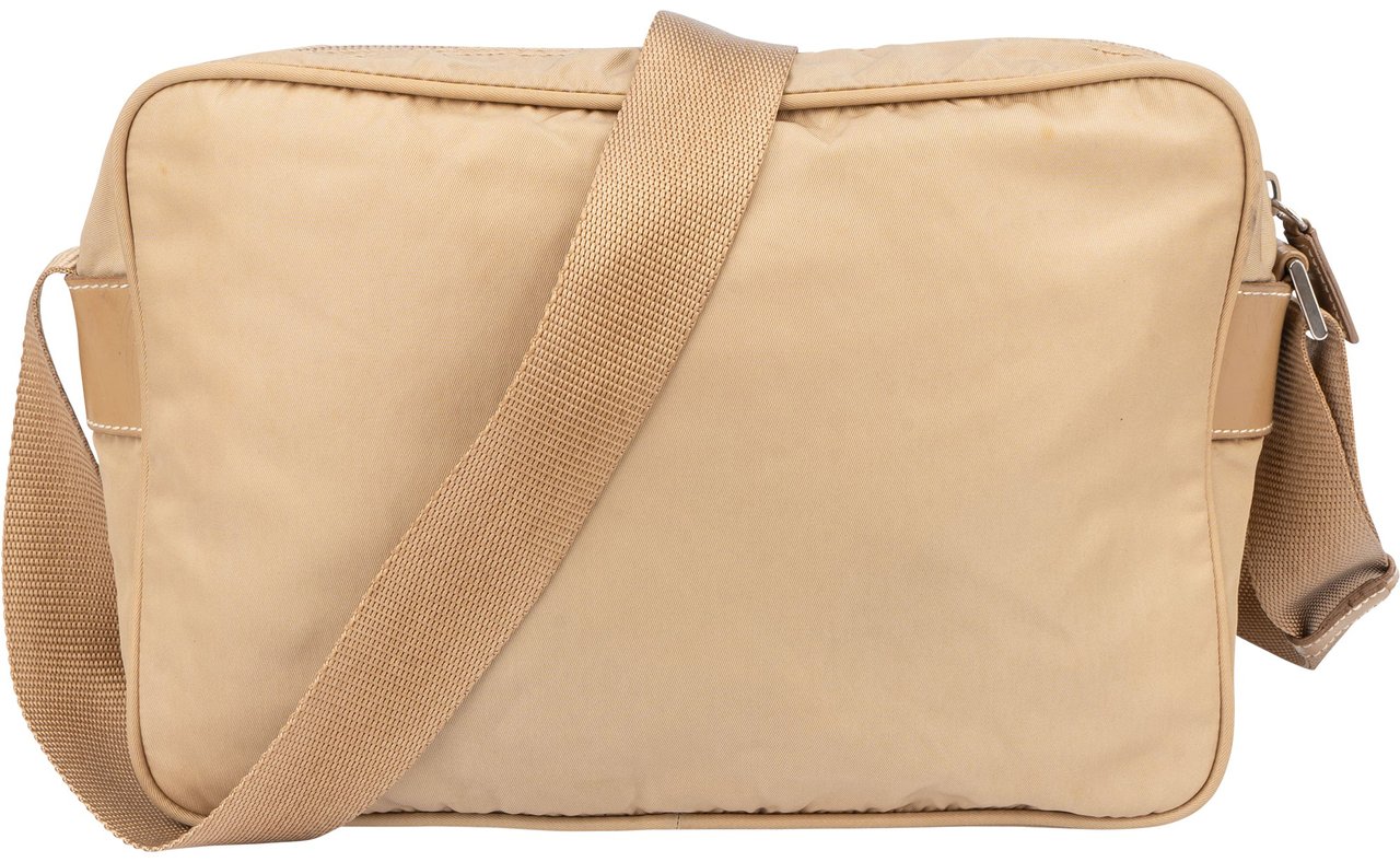 Prada Prada Beige Nylon Triangle Side Crossbody Bag Beige
