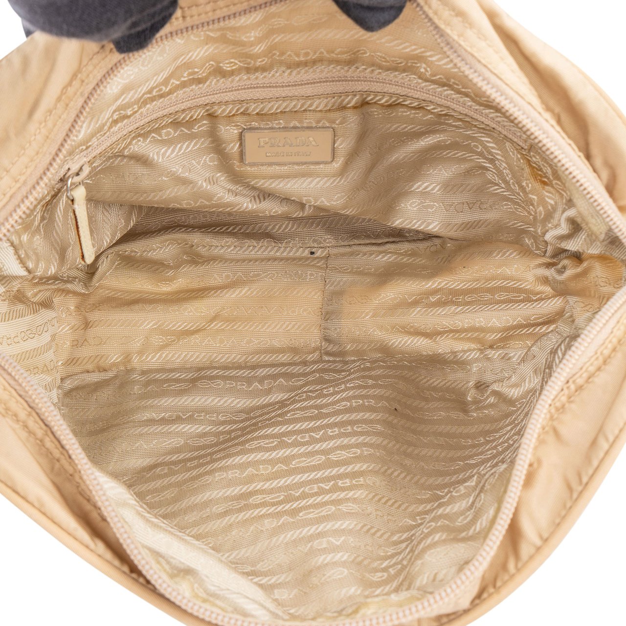 Prada Prada Beige Nylon Triangle Side Crossbody Bag Beige