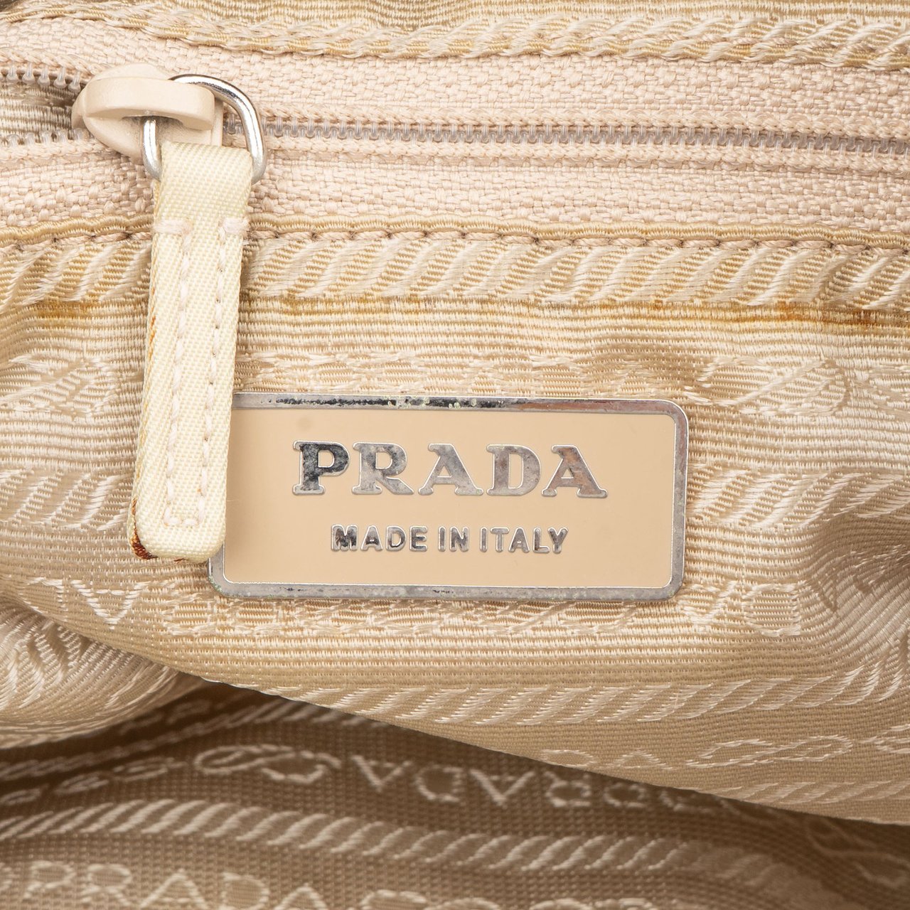 Prada Prada Beige Nylon Triangle Side Crossbody Bag Beige