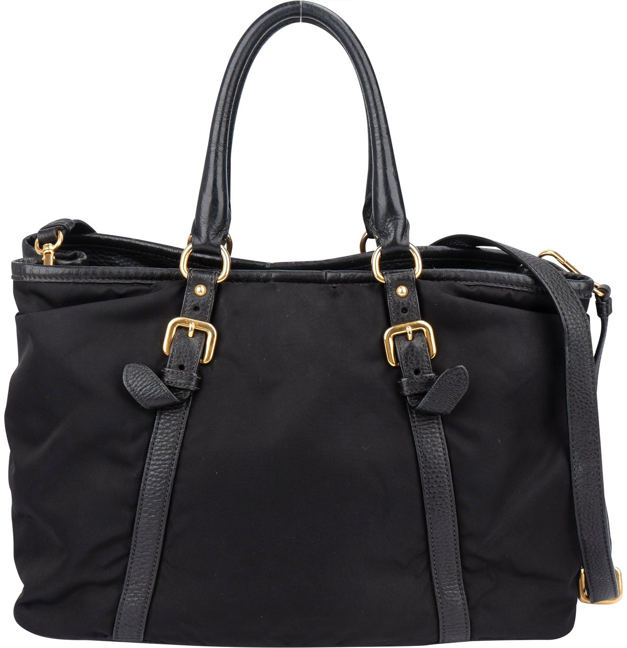 Prada Prada Black Nylon City Handbag Zwart