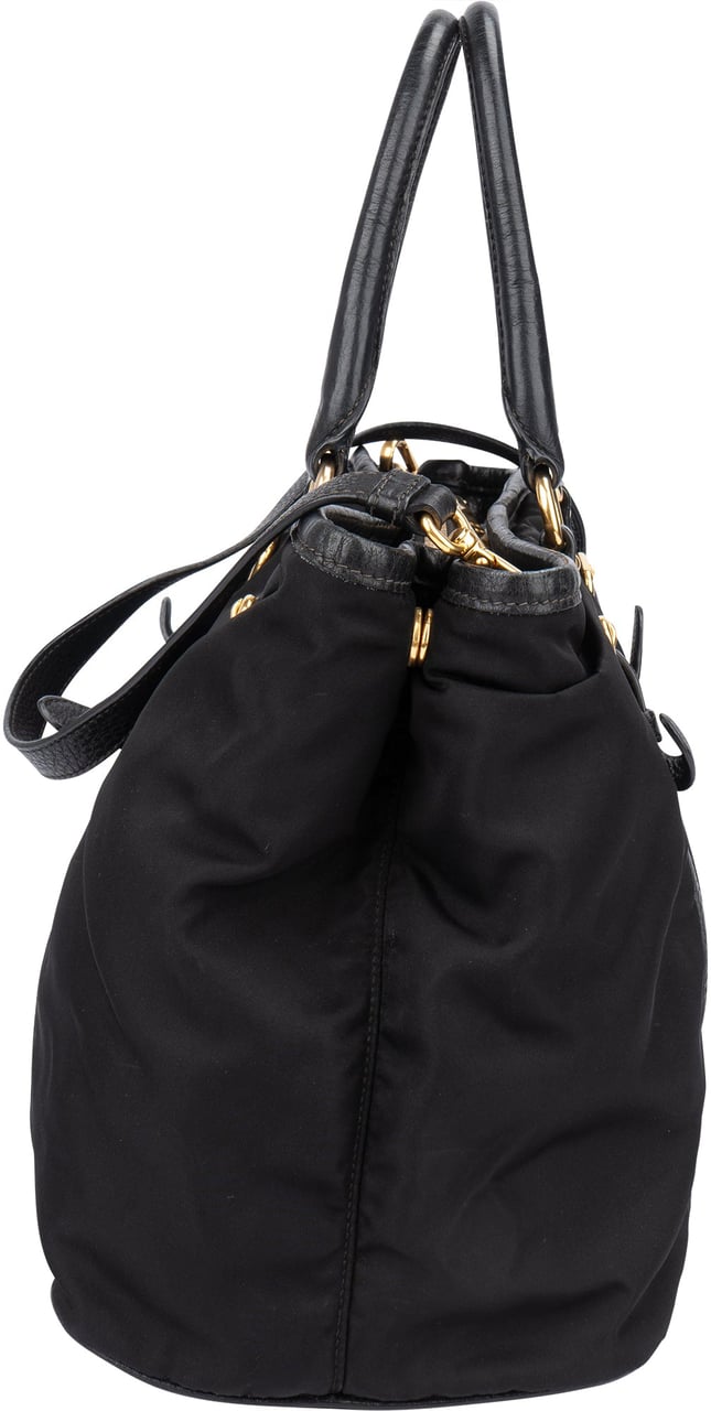 Prada Prada Black Nylon City Handbag Zwart