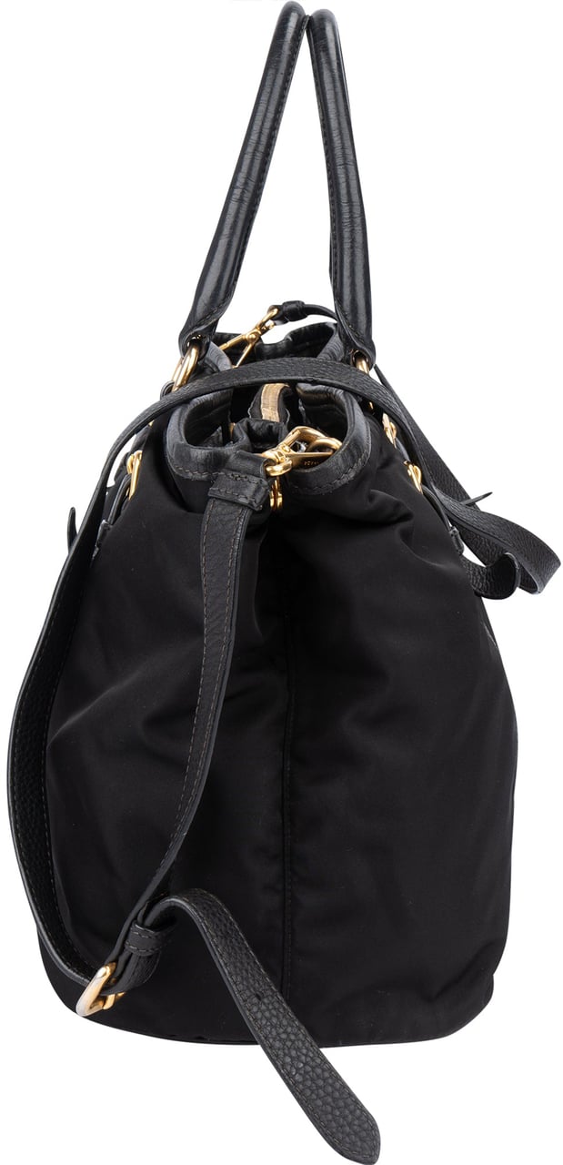 Prada Prada Black Nylon City Handbag Zwart