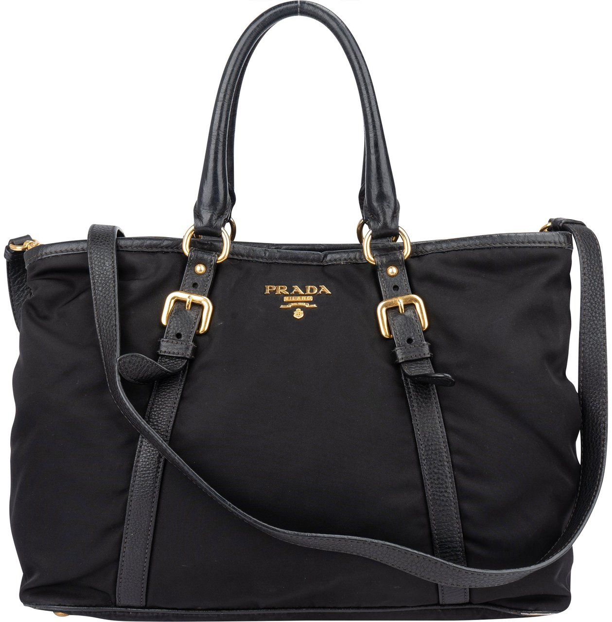 Prada Prada Black Nylon City Handbag Zwart