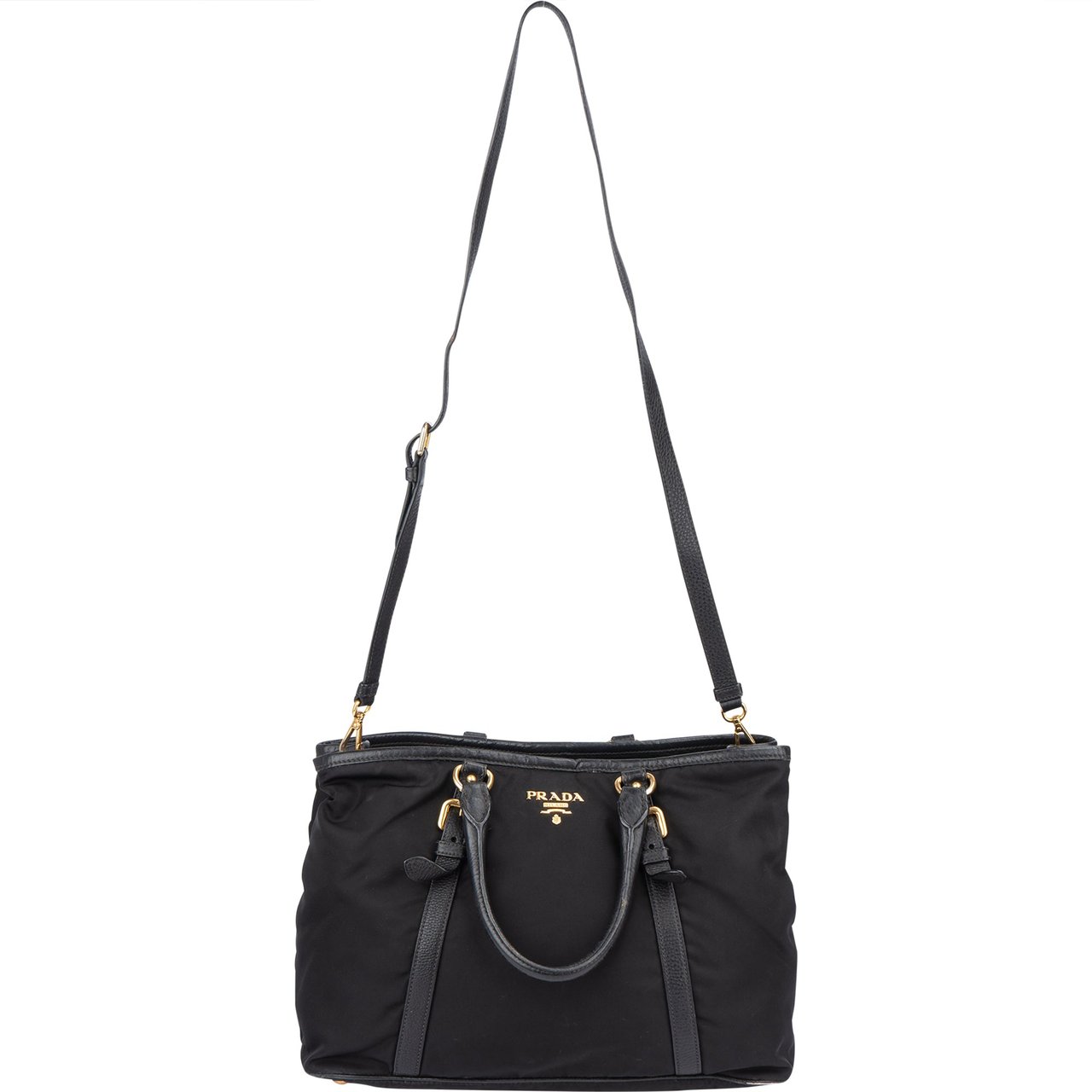Prada Prada Black Nylon City Handbag Zwart