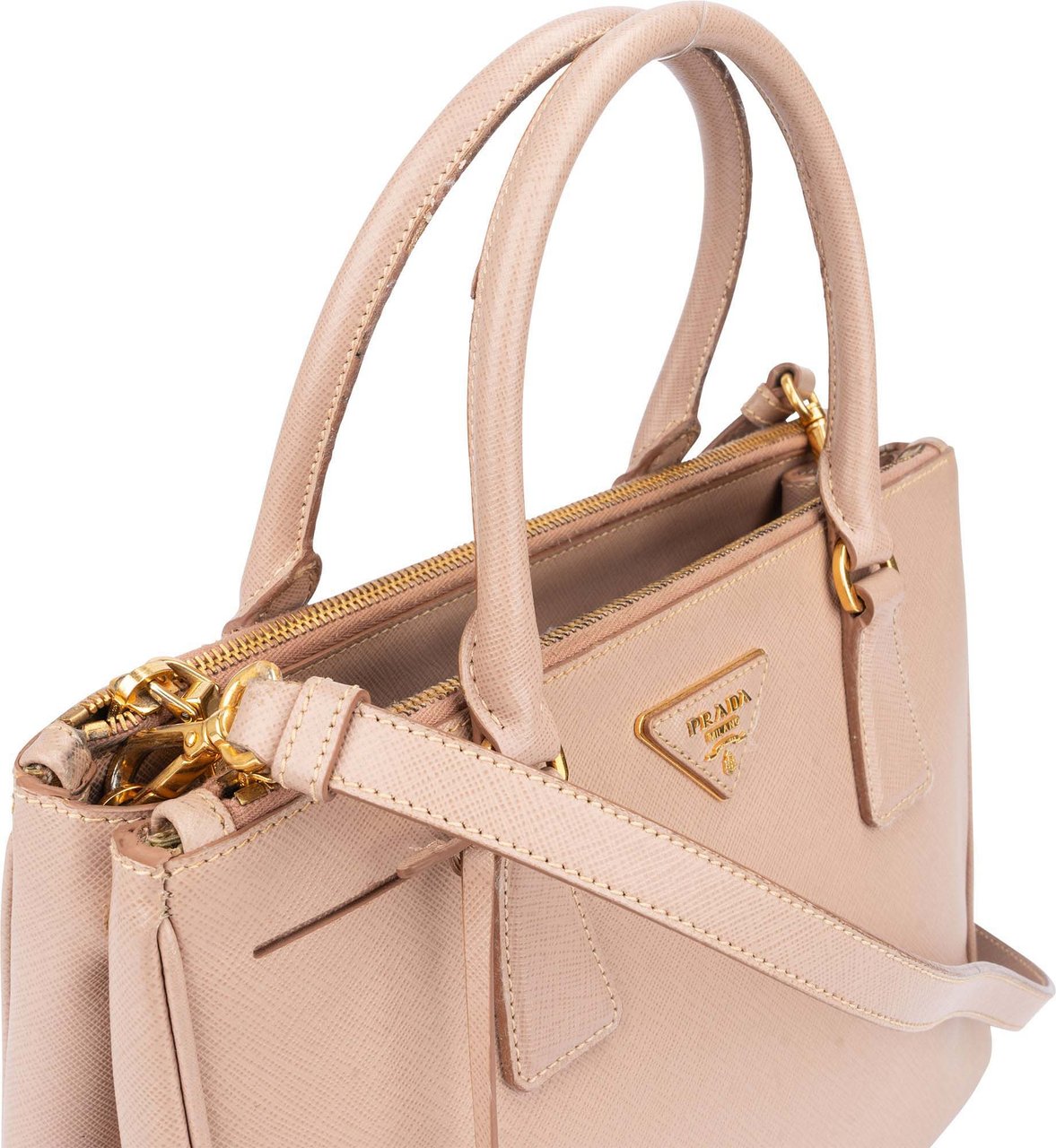 Prada Prada Saffiano Leather Galleria Handbag Roze