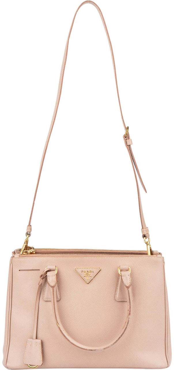 Prada Prada Saffiano Leather Galleria Handbag Roze