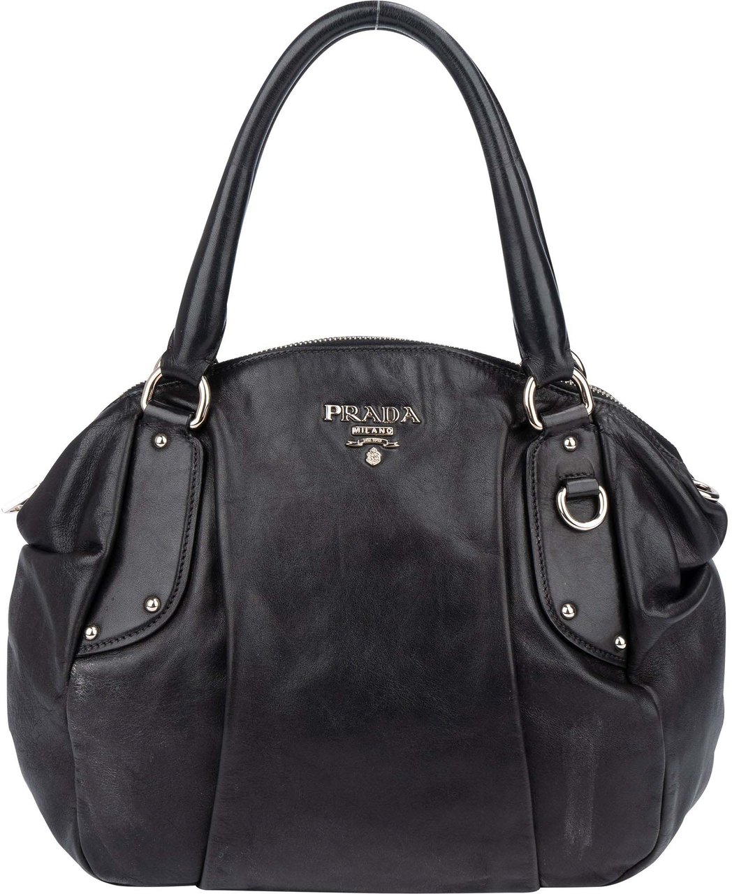 Prada Prada Classic Black Leather Handbag Zwart