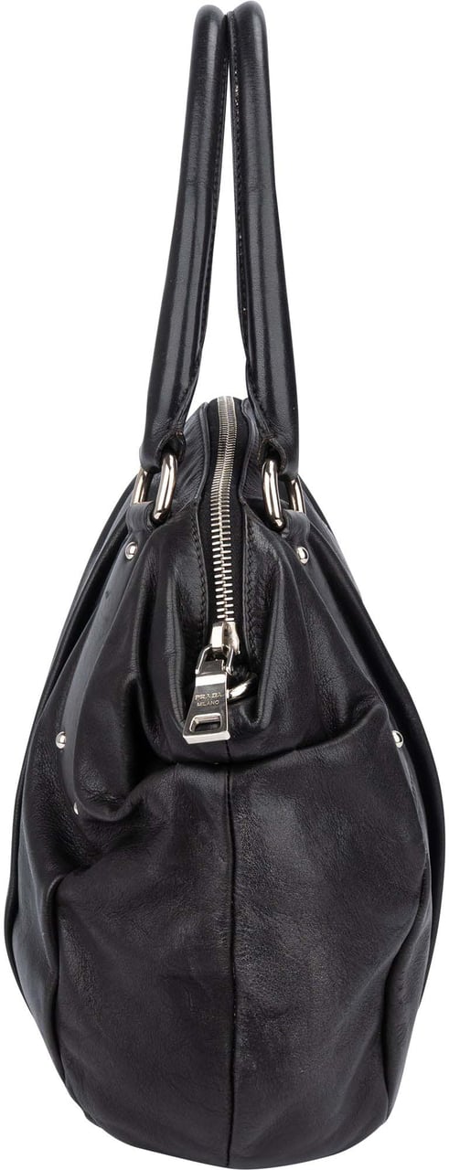 Prada Prada Classic Black Leather Handbag Zwart