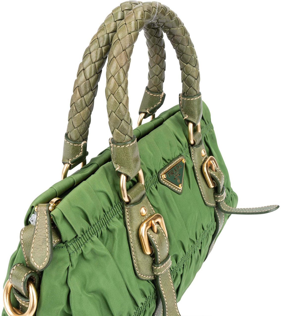 Prada Prada Quilted Green Nylon Handbag Groen