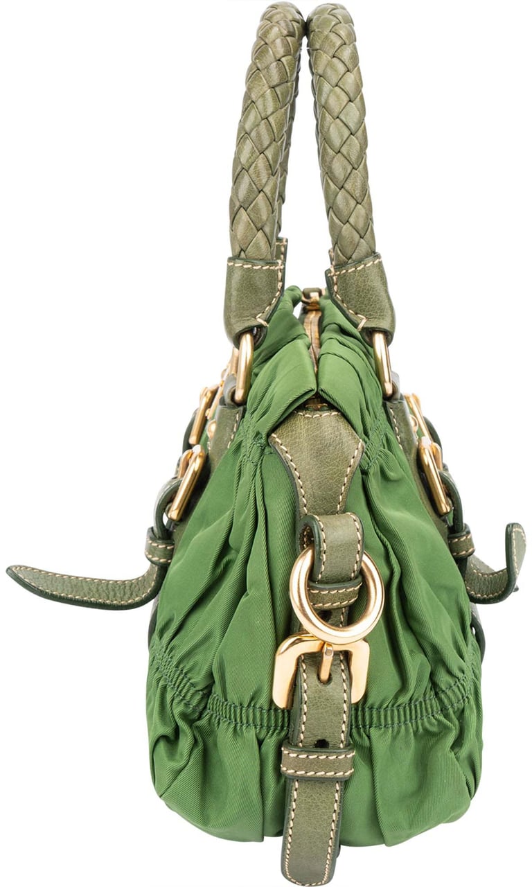 Prada Prada Quilted Green Nylon Handbag Groen