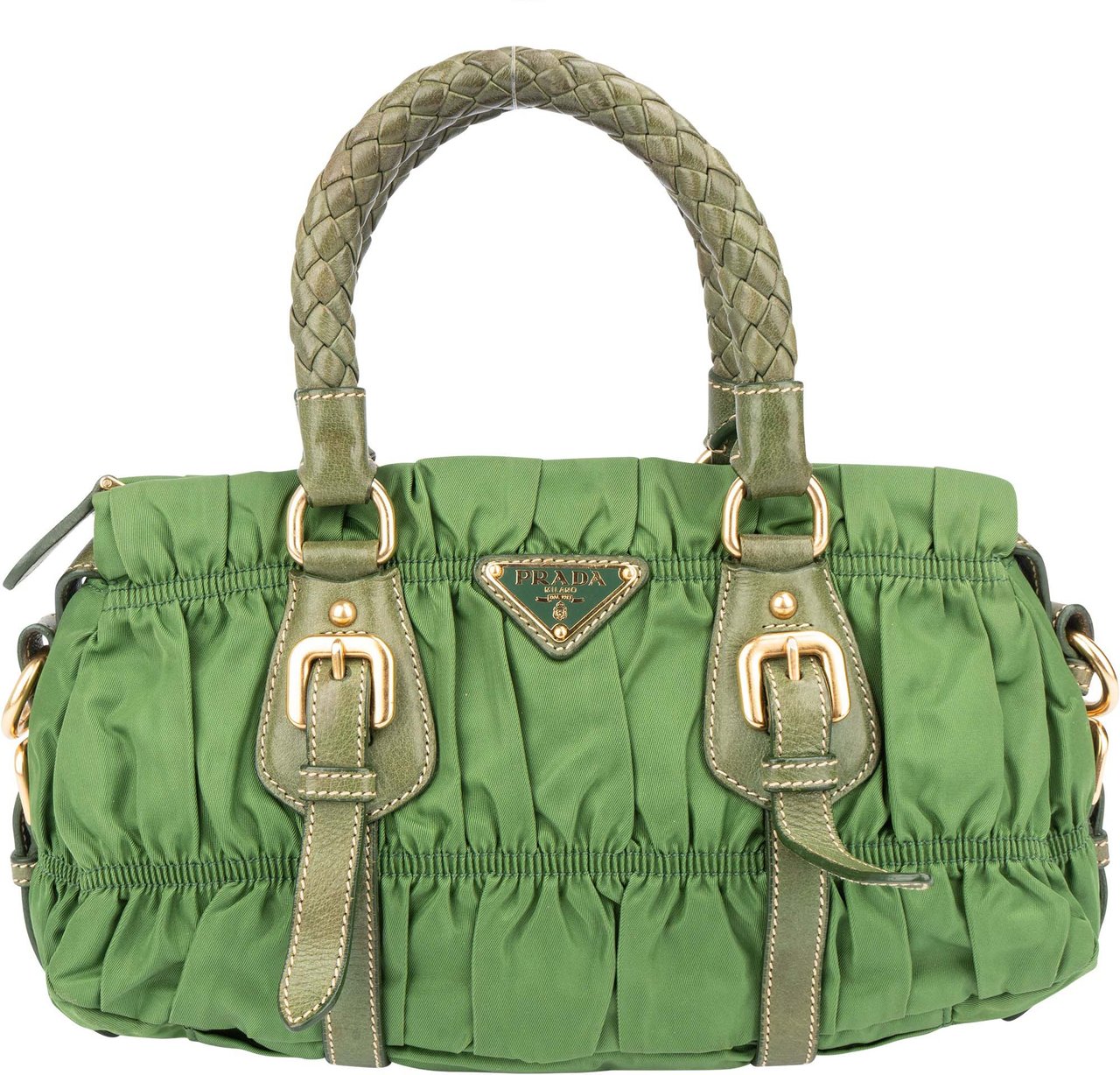 Prada Prada Quilted Green Nylon Handbag Groen