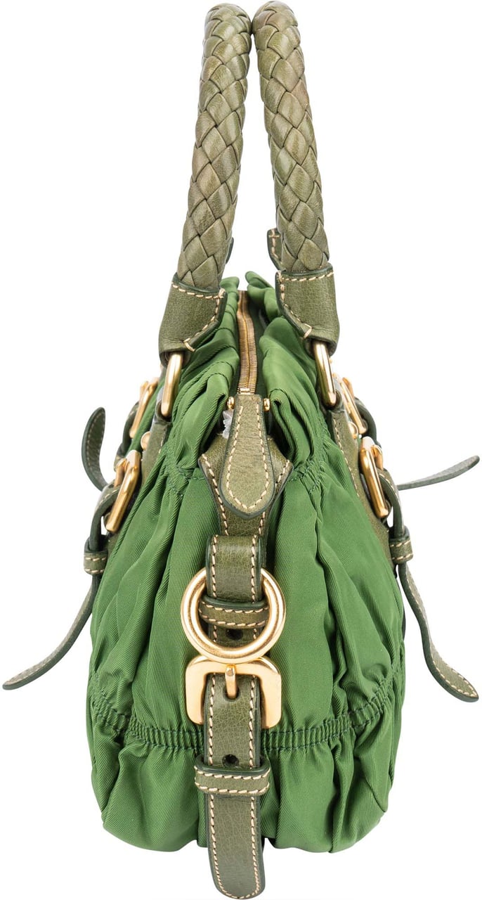 Prada Prada Quilted Green Nylon Handbag Groen