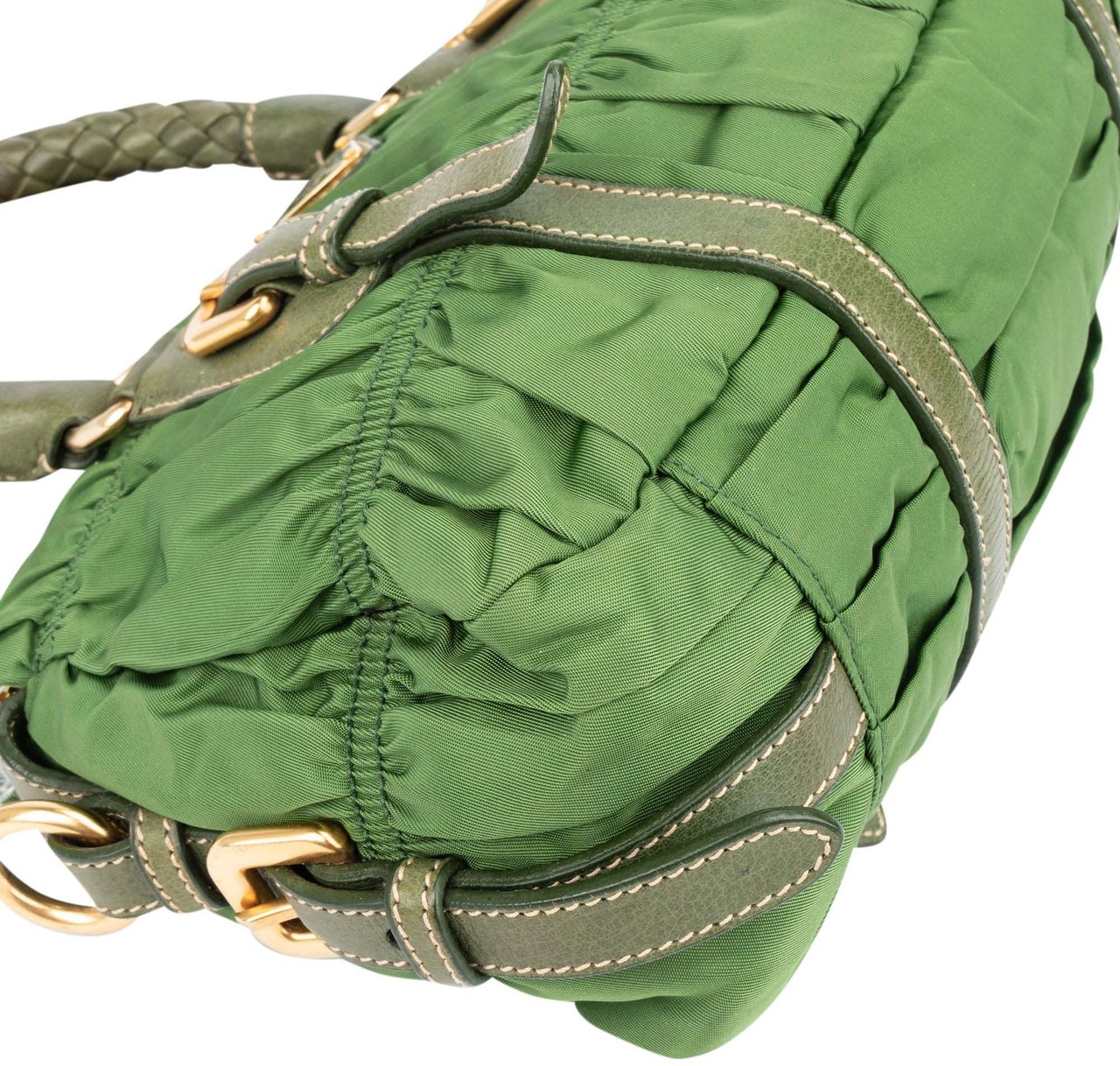 Prada Prada Quilted Green Nylon Handbag Groen