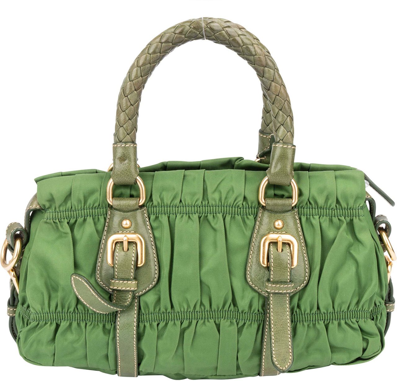Prada Prada Quilted Green Nylon Handbag Groen