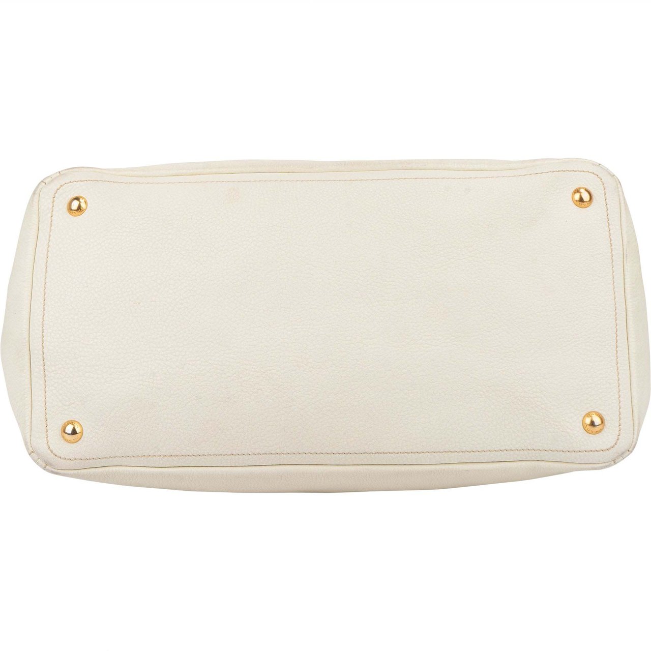Prada Prada White Leather Vitello Handbag Wit