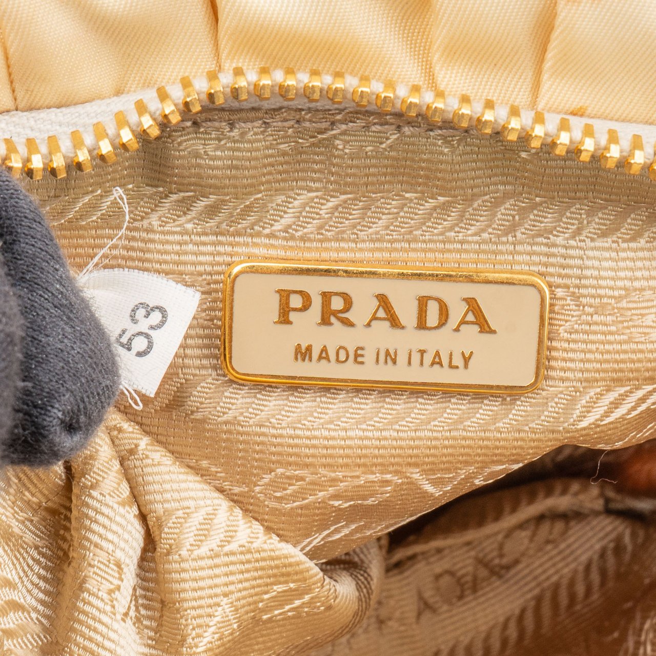 Prada Quilted Nylon Triangle Handbag Beige