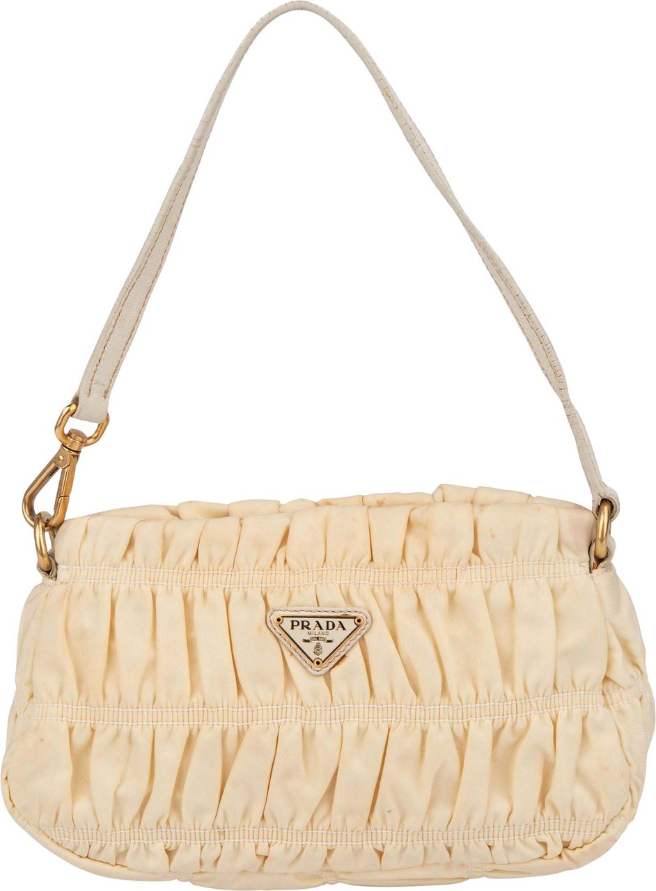 Prada Prada Quilted Nylon Triangle Handbag Beige
