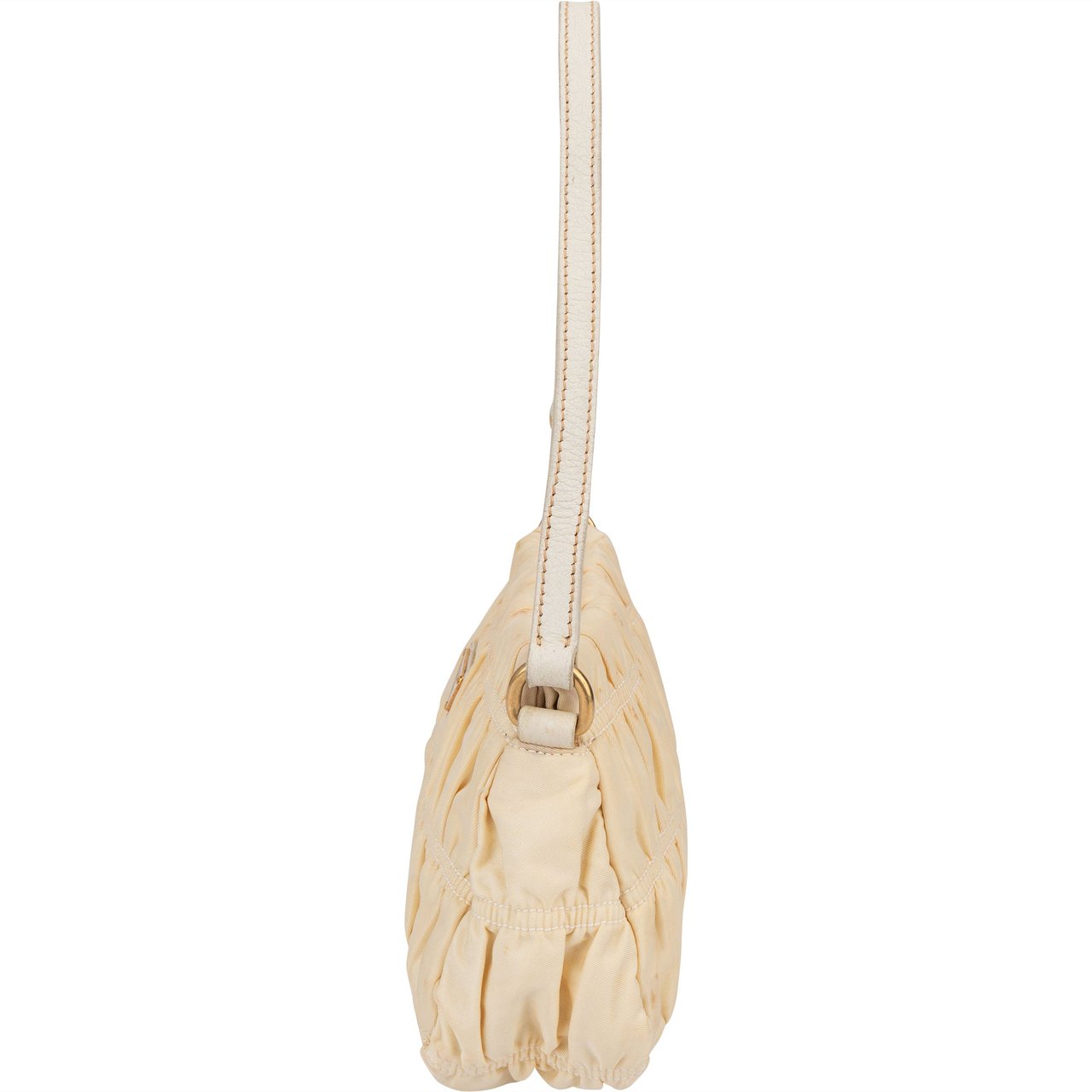 Prada Quilted Nylon Triangle Handbag Beige