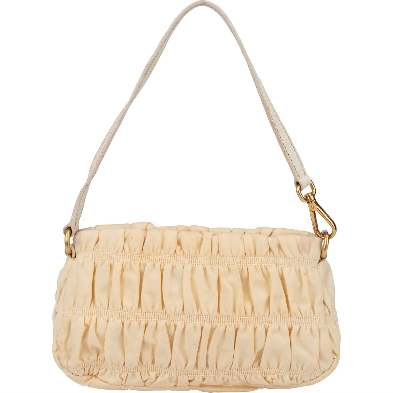 Prada Quilted Nylon Triangle Handbag Beige