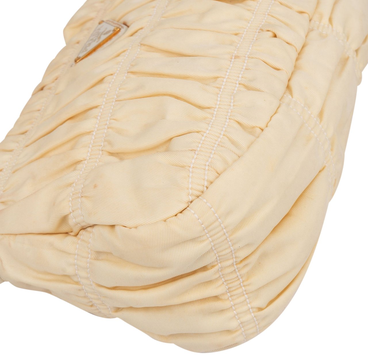 Prada Quilted Nylon Triangle Handbag Beige