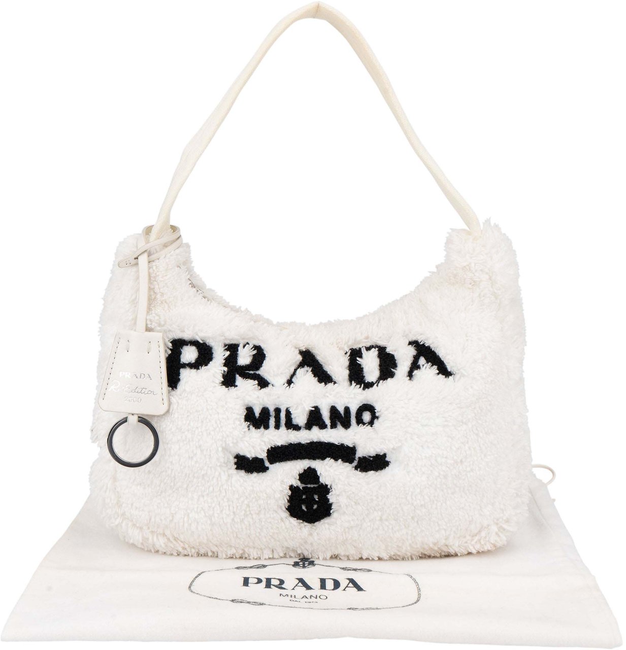 Prada Prada White Terry Re- Edition Handbag Wit