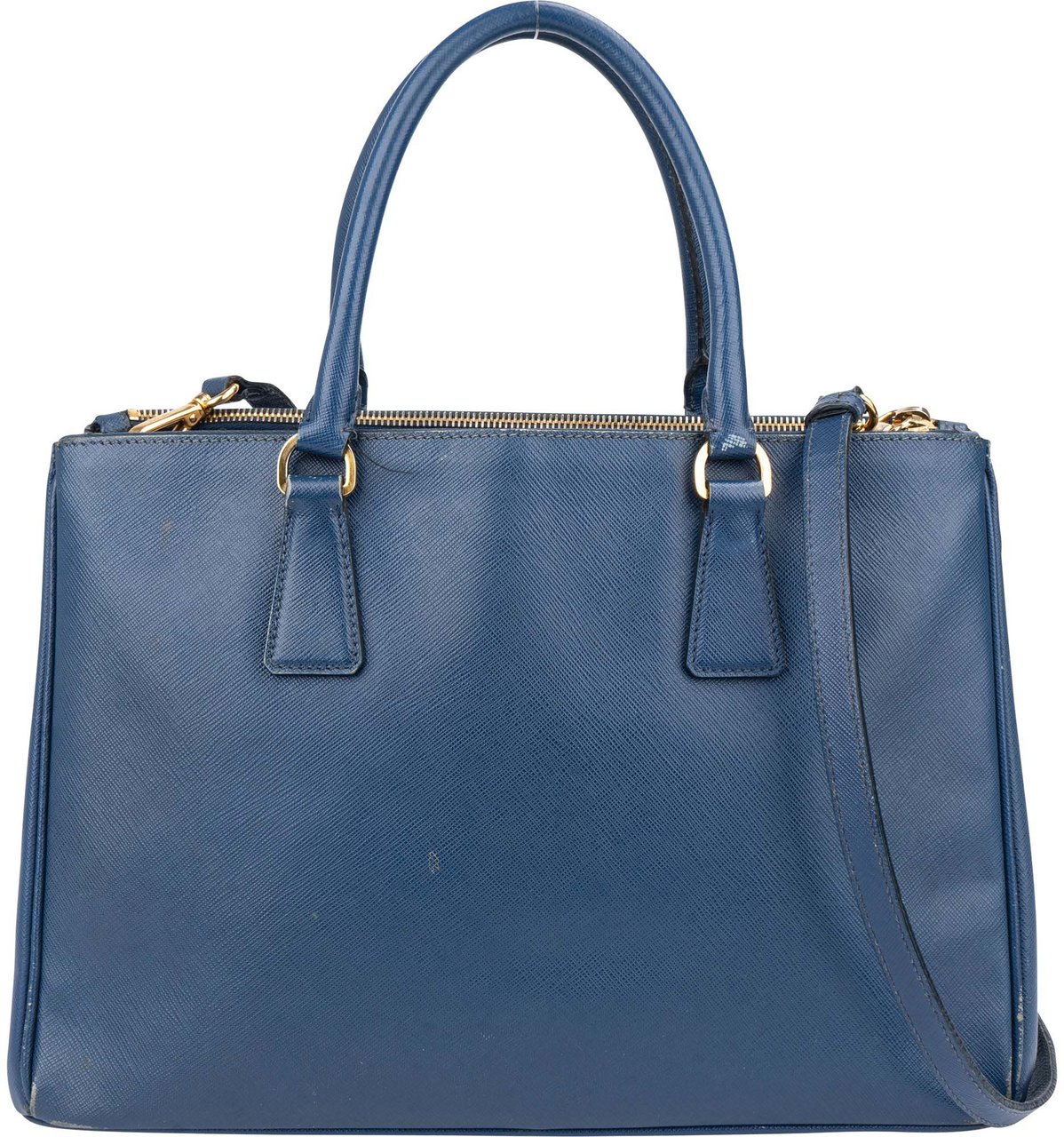 Prada Prada Blue Saffiano Leather Galleria Handbag Blauw