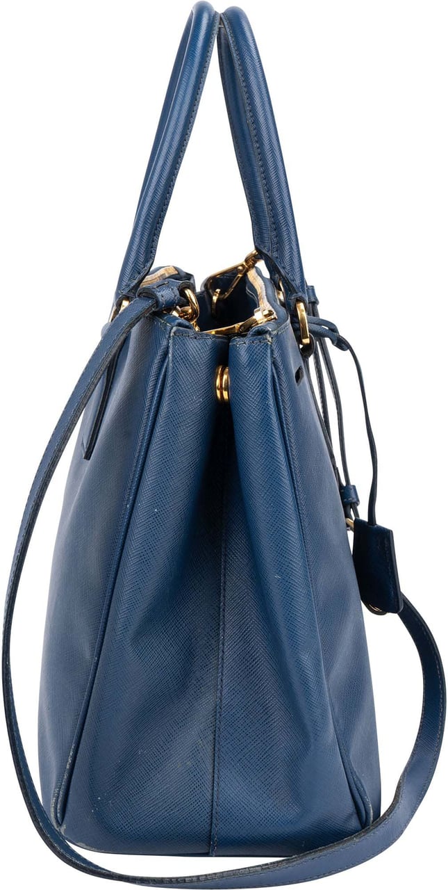 Prada Prada Blue Saffiano Leather Galleria Handbag Blauw