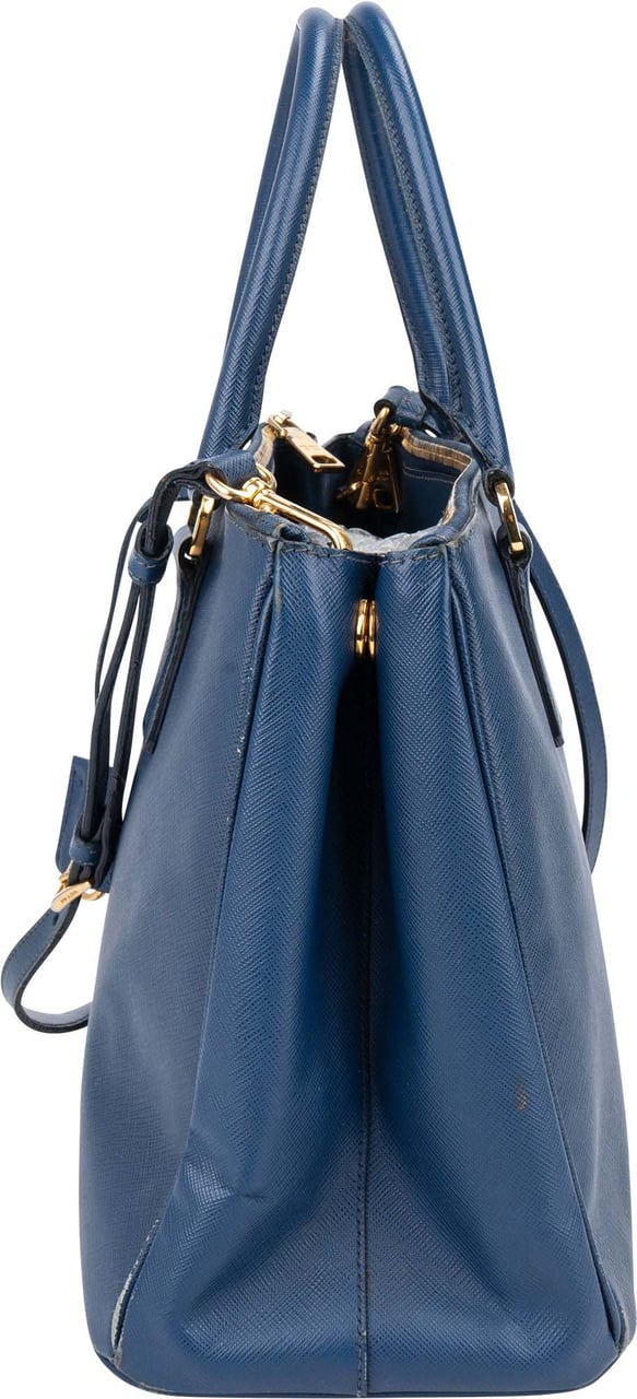 Prada Prada Blue Saffiano Leather Galleria Handbag Blauw