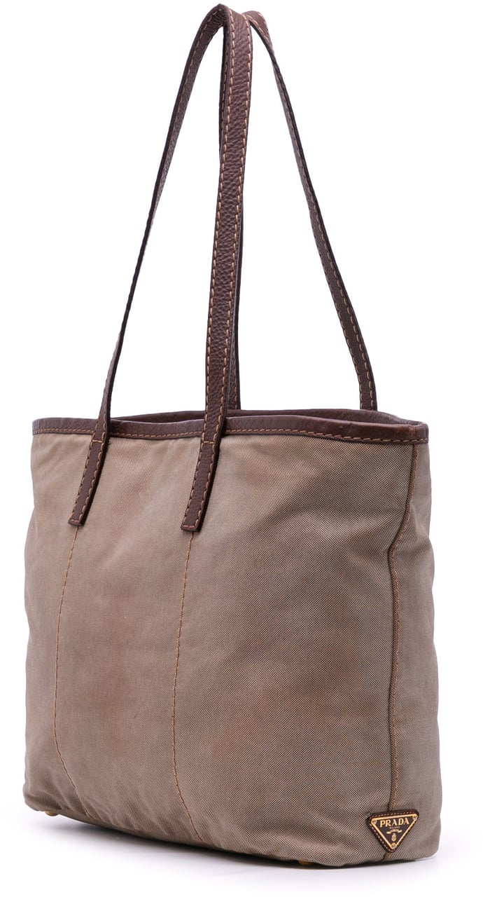 Prada Canvas Canapa Logo Tote Bruin