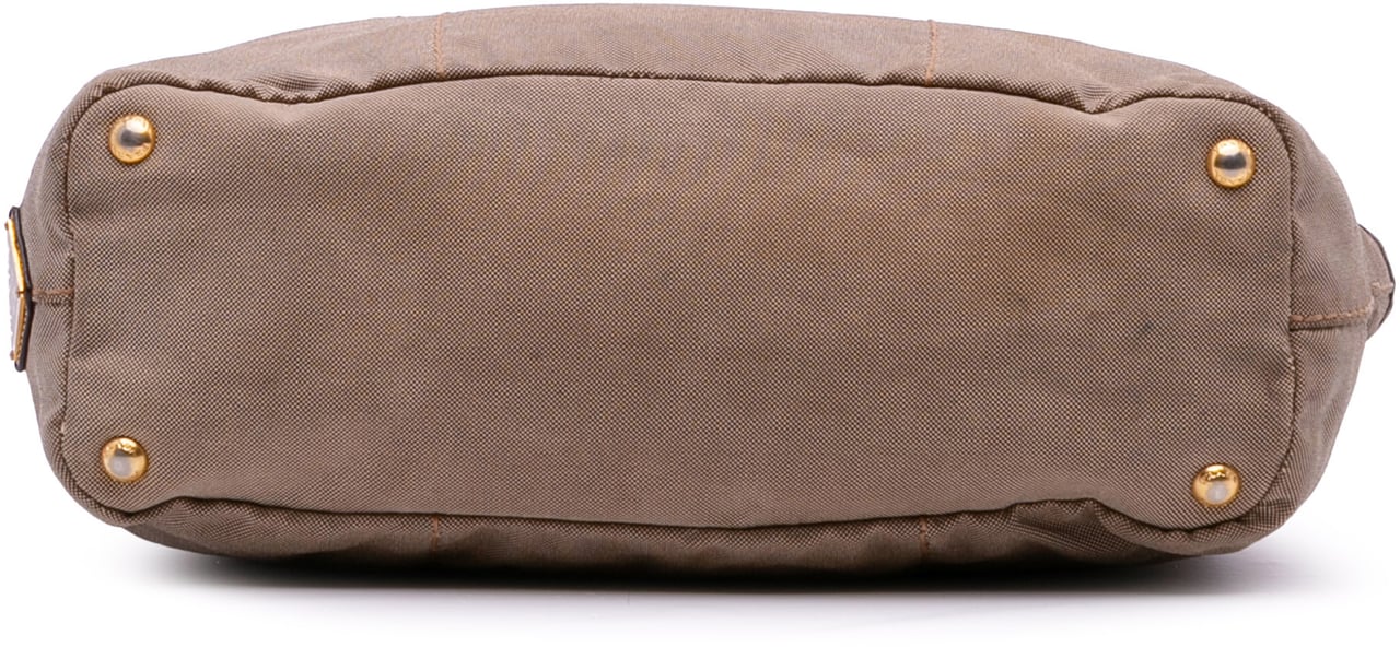 Prada Canvas Canapa Logo Tote Bruin