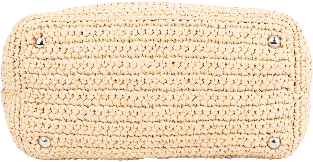 Prada Prada Raffia Pompon Satchel Handbag Divers