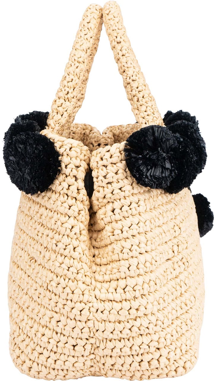 Prada Prada Raffia Pompon Satchel Handbag Divers