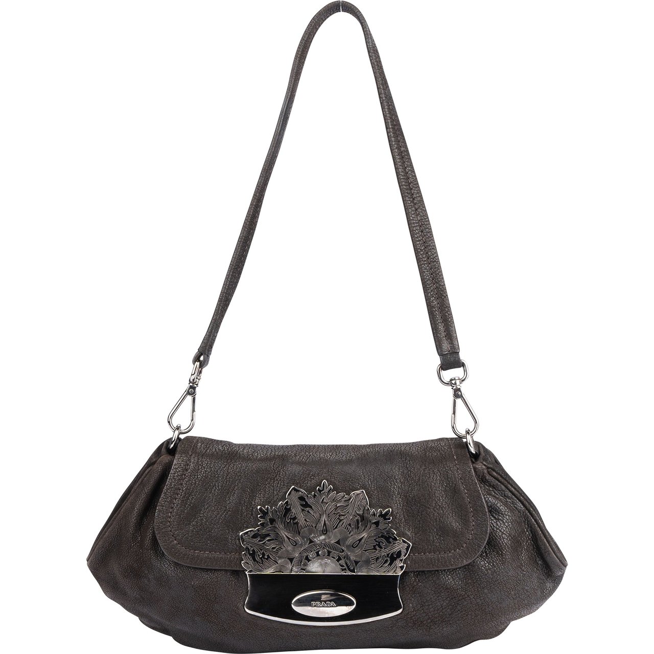 Prada Prada Brown Embellished Skipper Shoulder Bag Divers