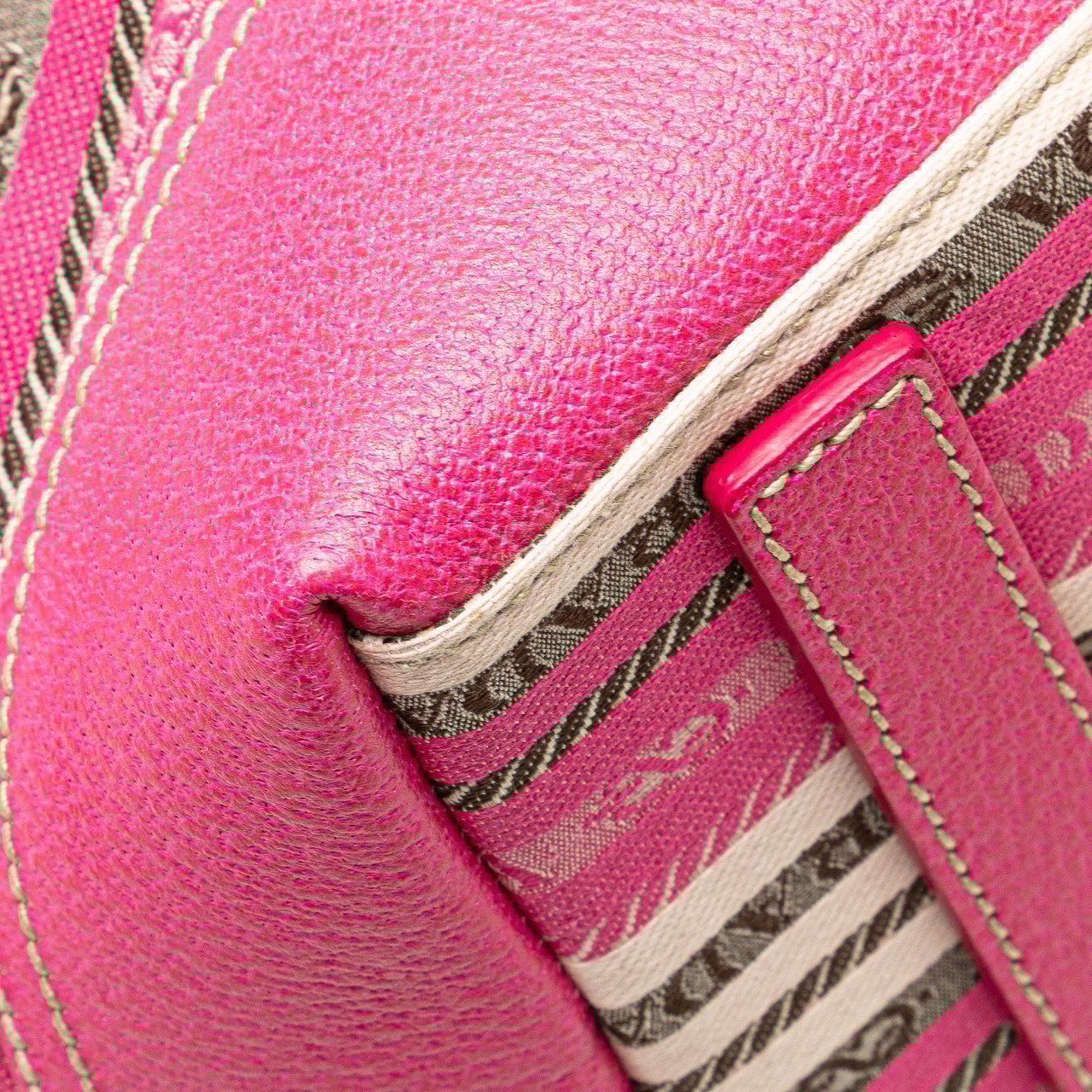 Prada Striped Jacquard Tote Roze