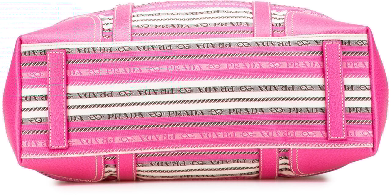 Prada Striped Jacquard Tote Roze