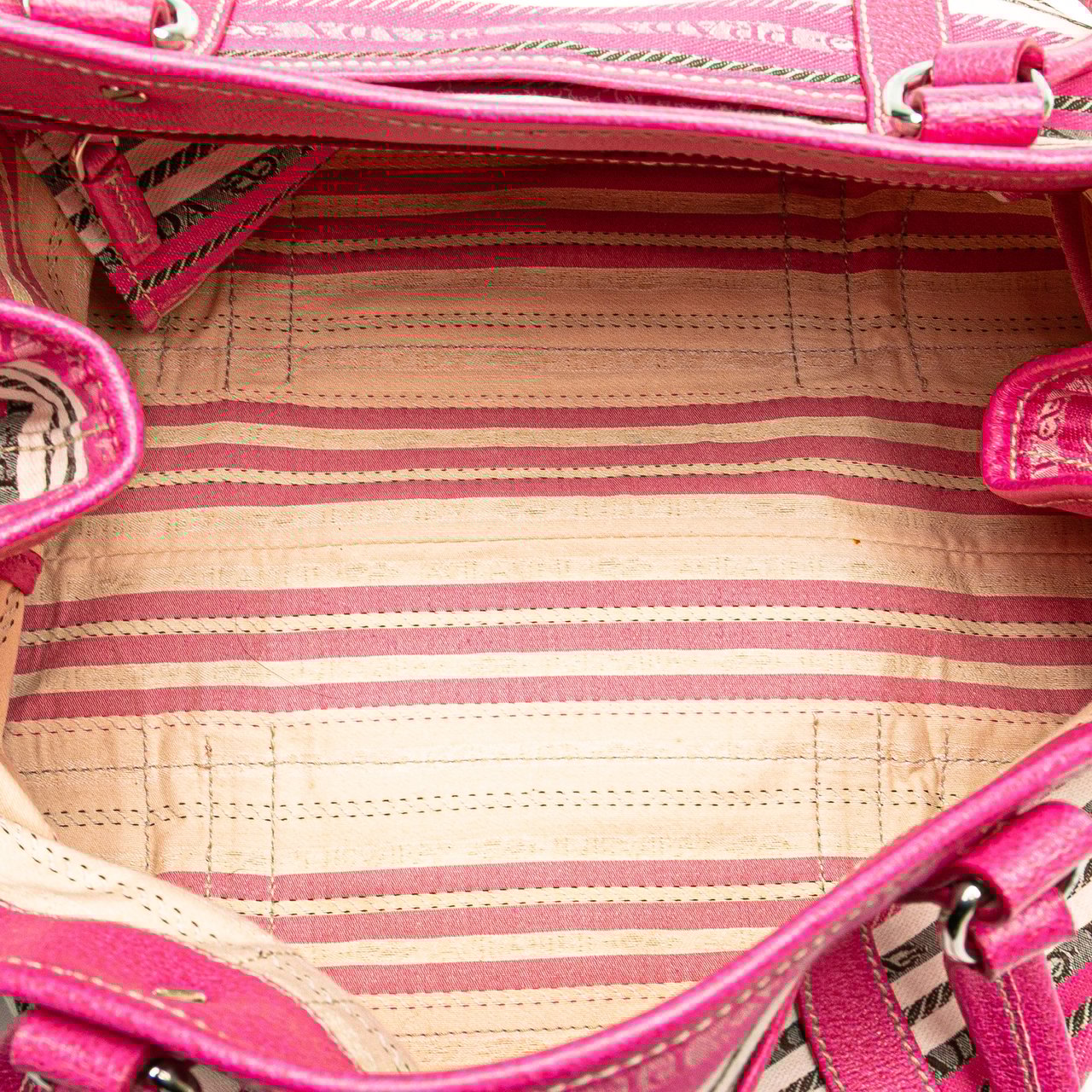 Prada Striped Jacquard Tote Roze