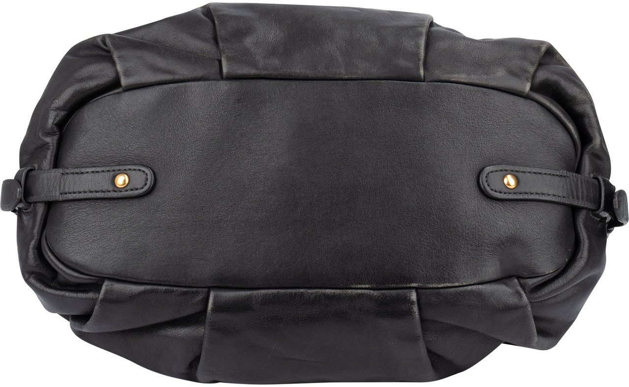 Prada Prada Black Leather City Handbag Zwart